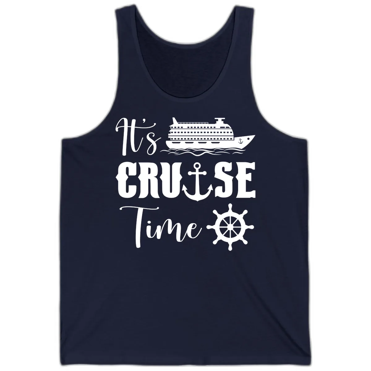 It's Cruise Time Graphic Tank in Navy