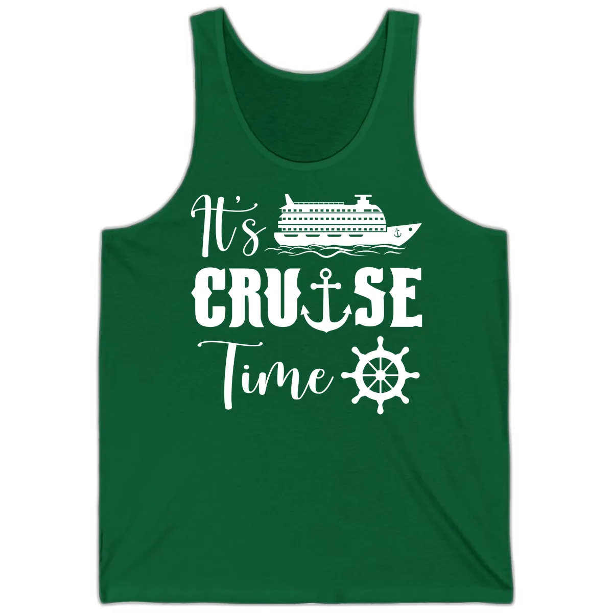 It's Cruise Time Graphic Tank in Kelly