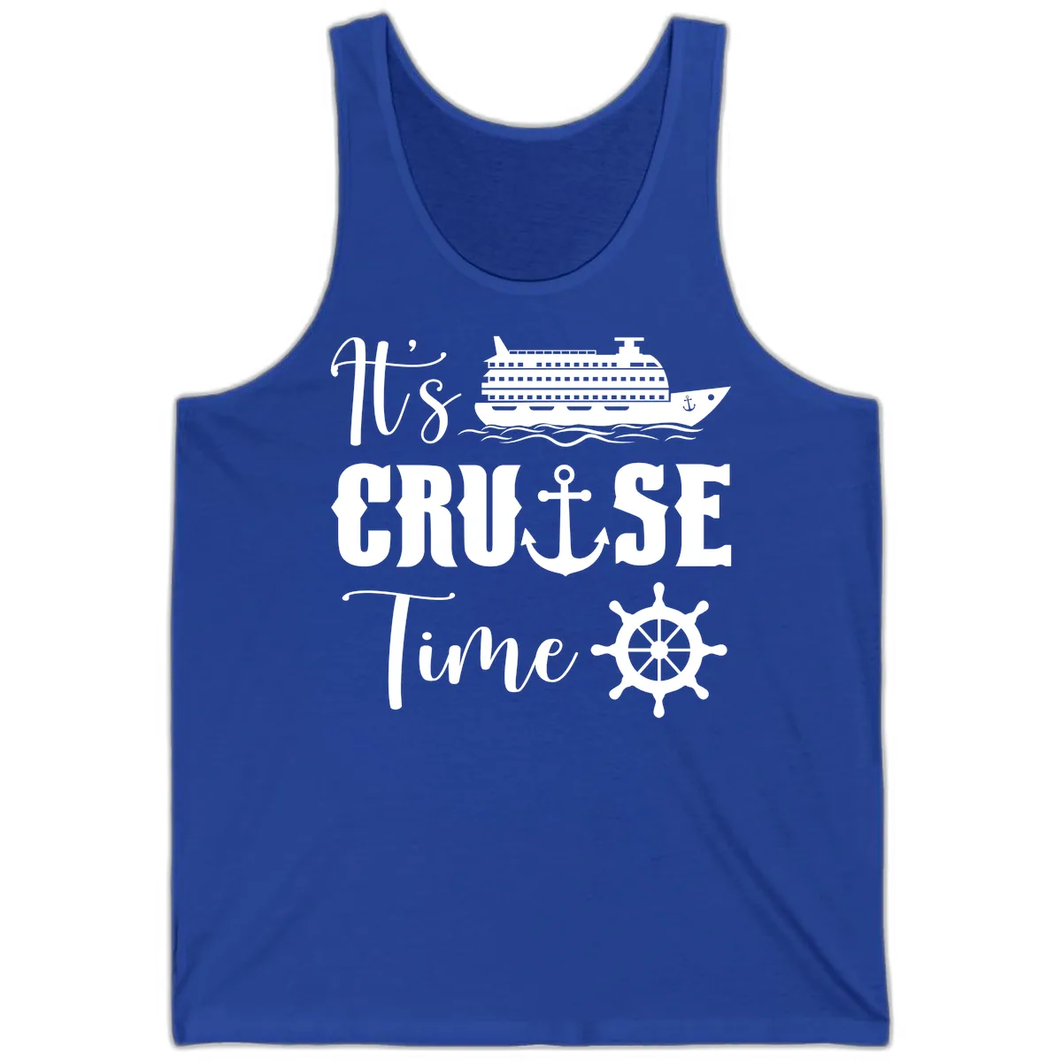 It's Cruise Time Graphic Tank in True Royal