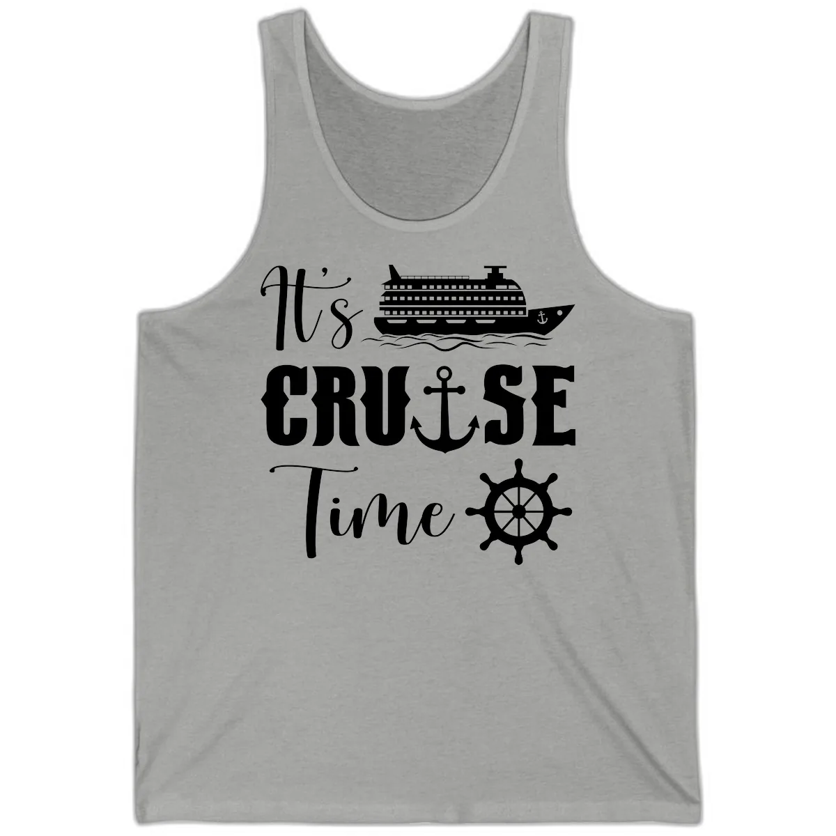 It's Cruise Time Graphic Tank in Athletic Heather