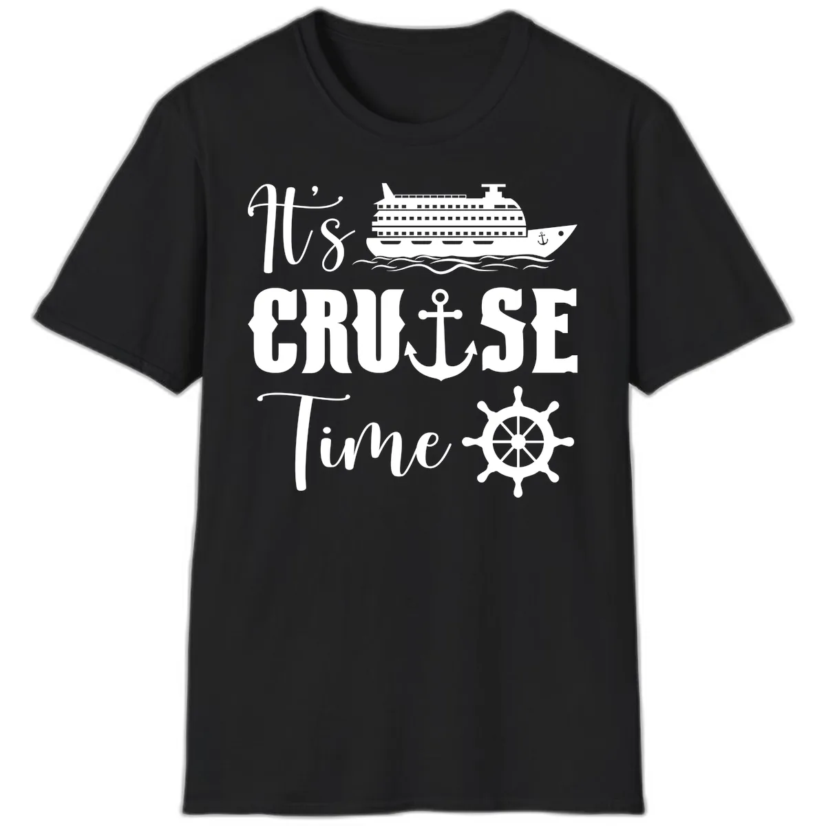 It's Cruise Time Graphic T-Shirt in Black