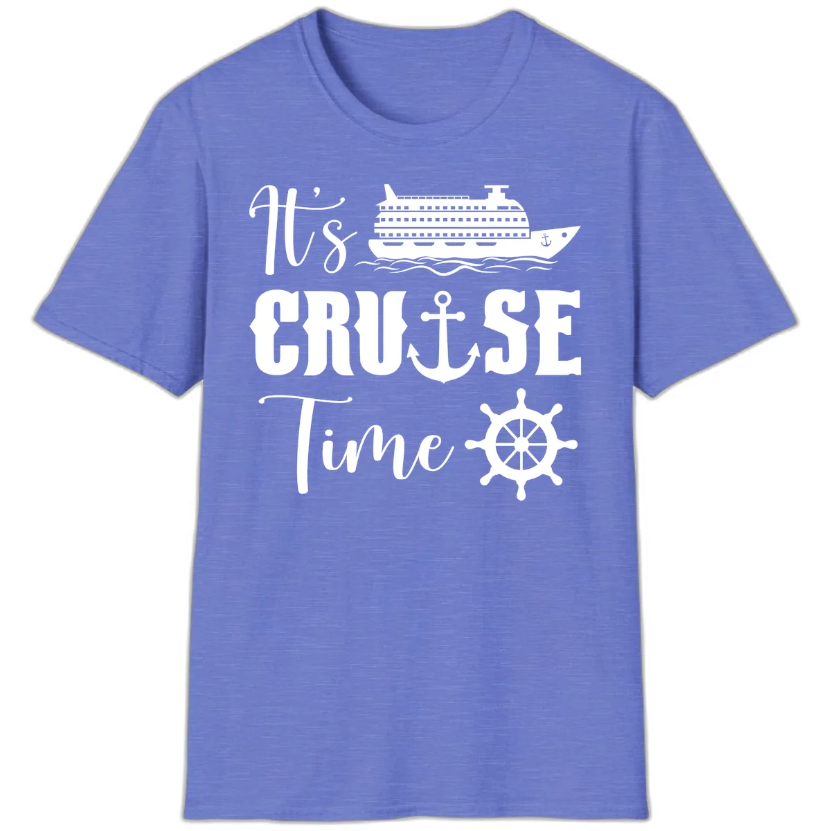 It's Cruise Time Graphic T-Shirt in Heather Royal