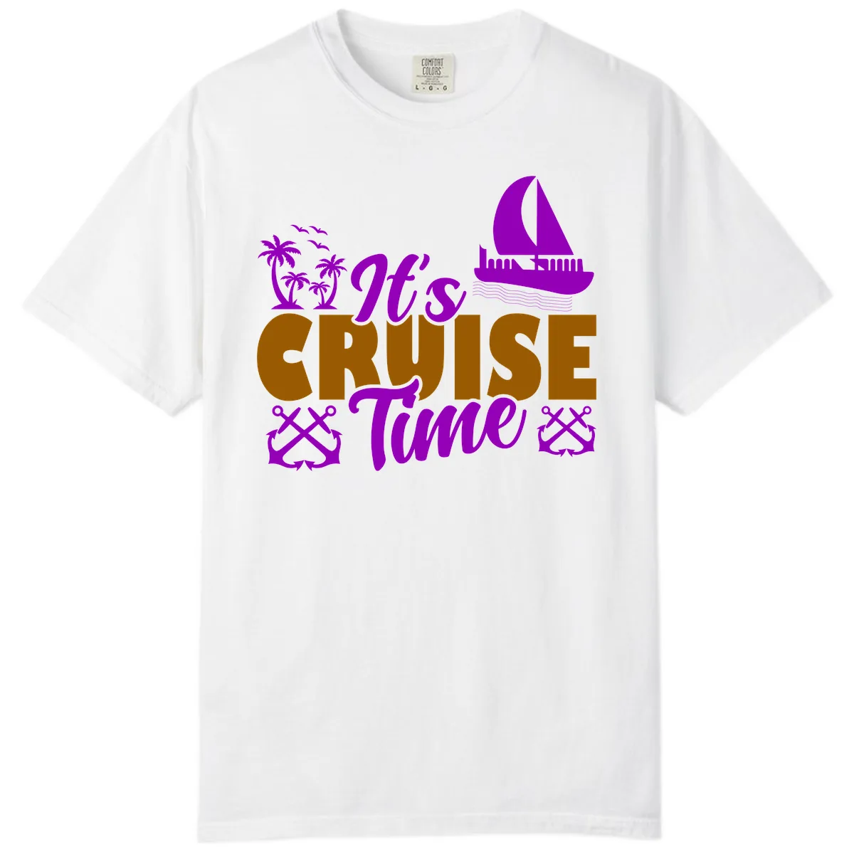 It's Cruise Time Vacation Apparel Comfort Color in White
