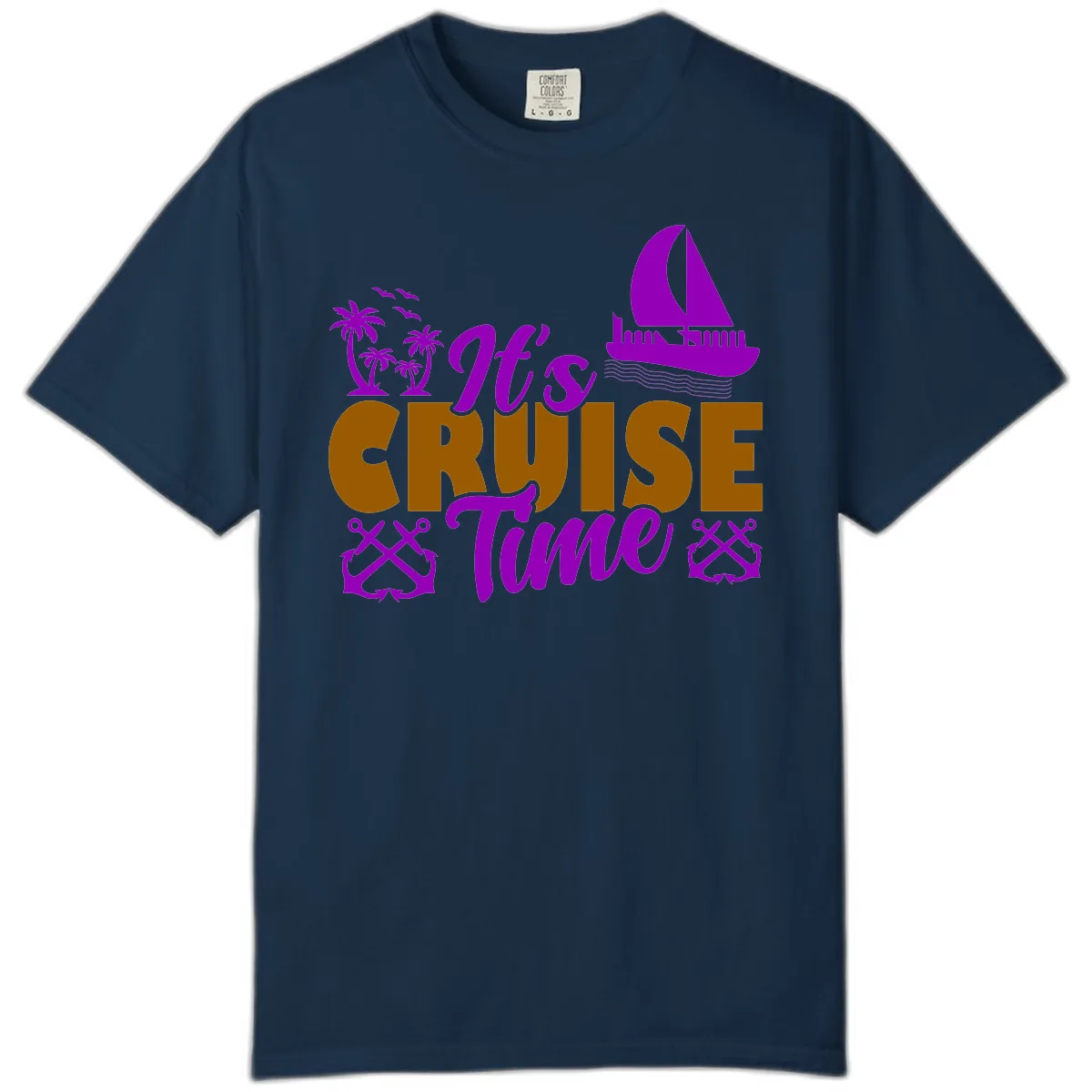 It's Cruise Time Vacation Apparel Comfort Color in True Navy