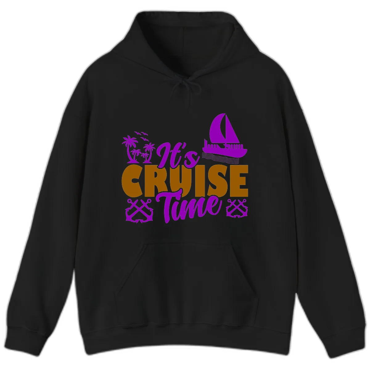 It's Cruise Time Vacation Apparel Hoodie in Black