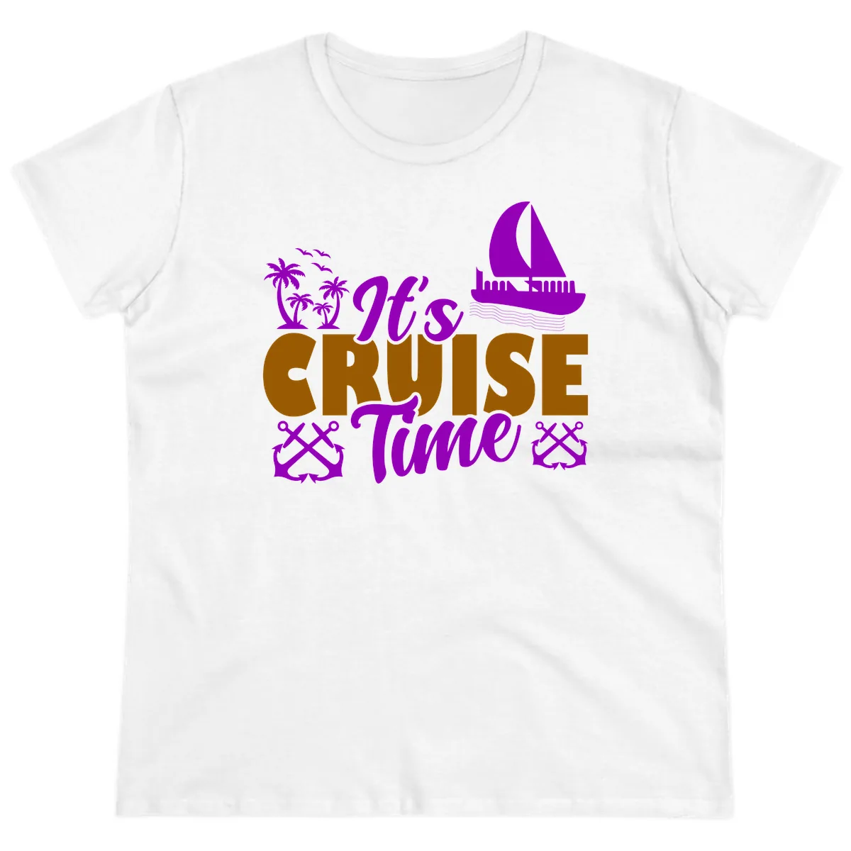 It's Cruise Time Vacation Apparel Ladies Tee in White