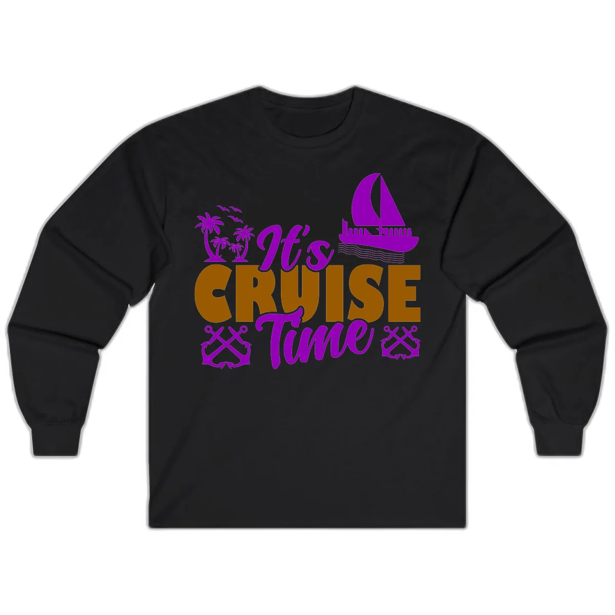 It's Cruise Time Vacation Apparel Long Sleeve in Black