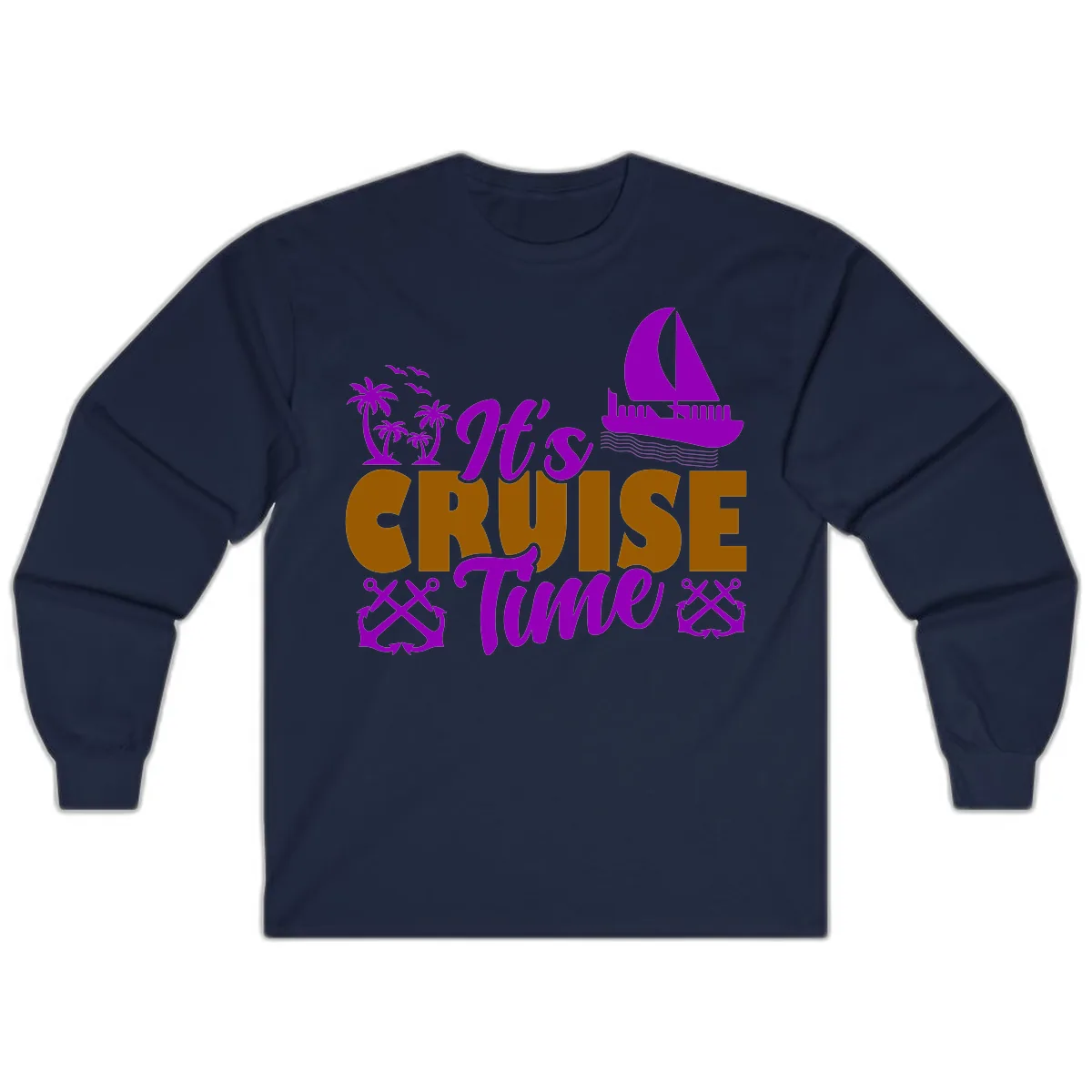 It's Cruise Time Vacation Apparel Long Sleeve in Navy