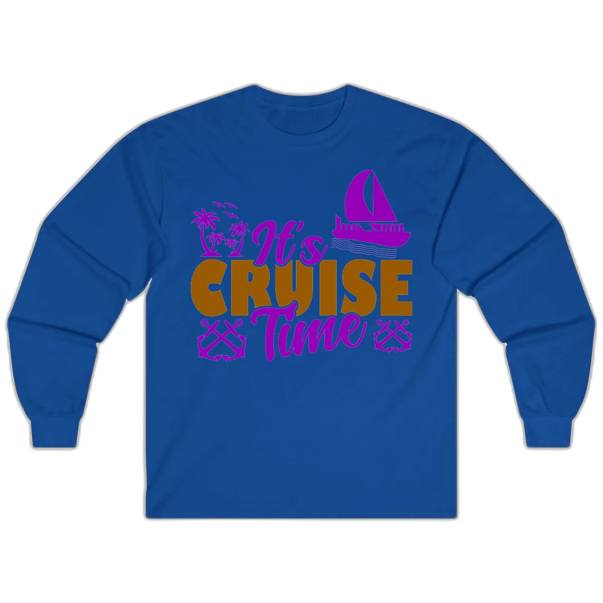 It's Cruise Time Vacation Apparel Long Sleeve in Royal