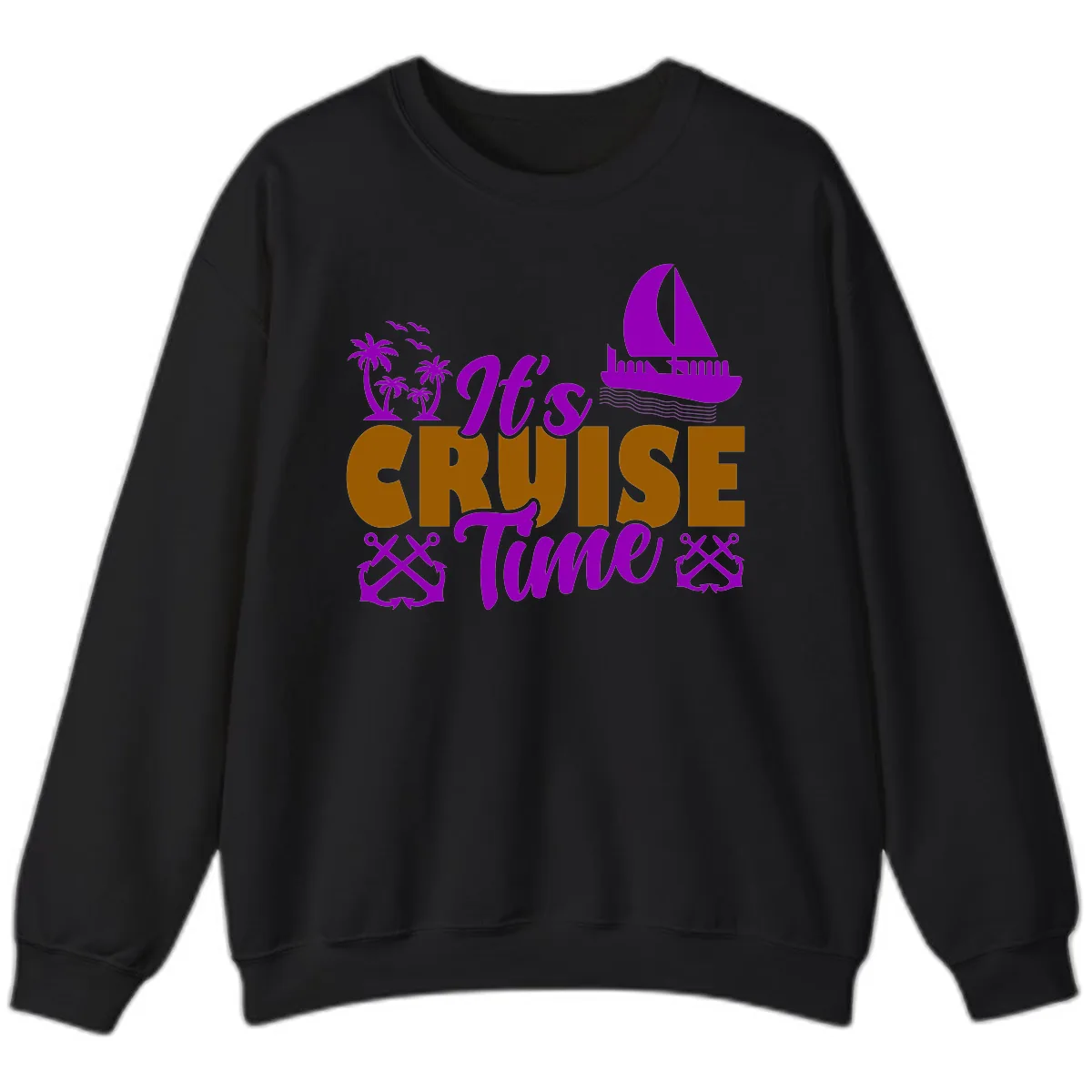 It's Cruise Time Vacation Apparel Sweatshirt in Black