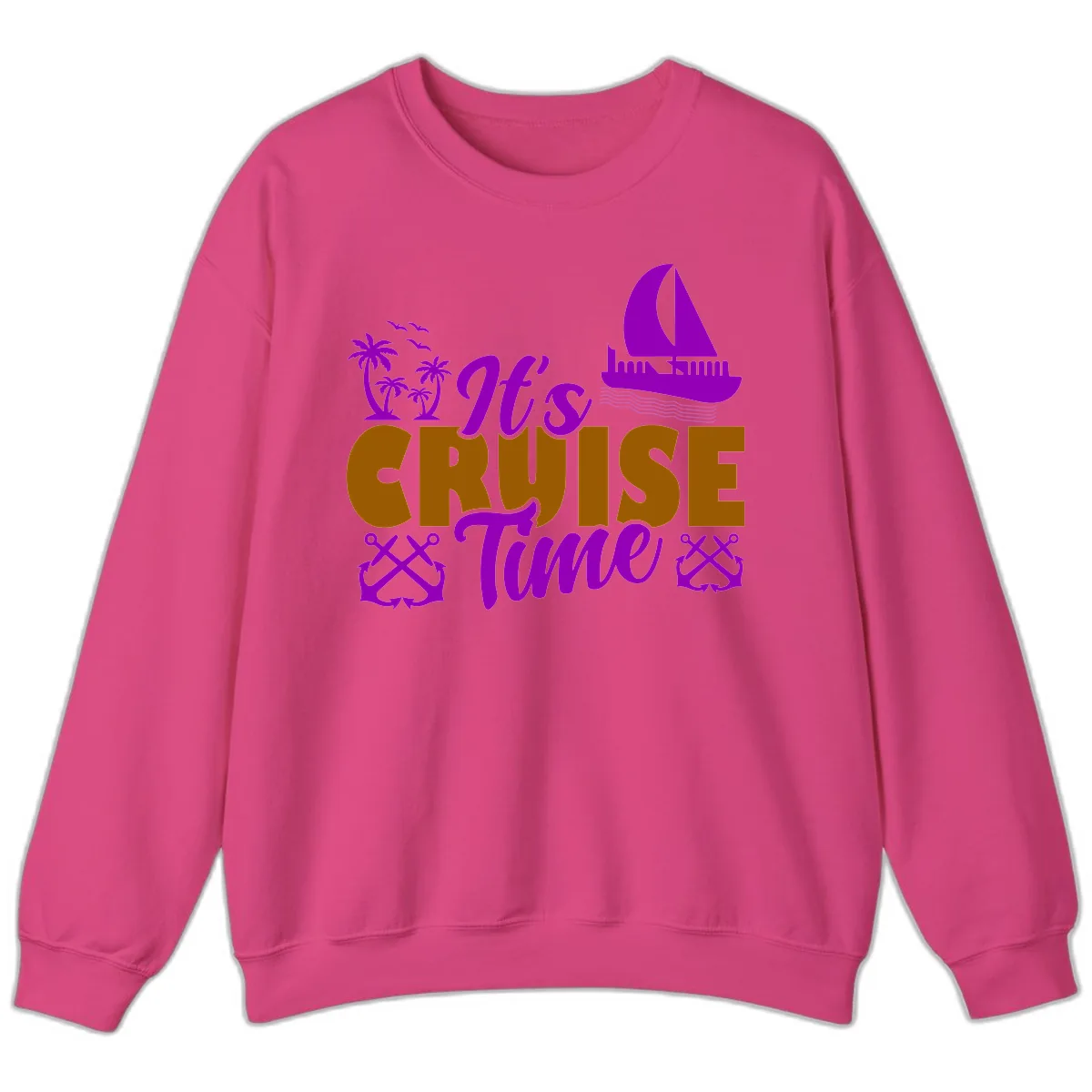 It's Cruise Time Vacation Apparel Sweatshirt in Heliconia
