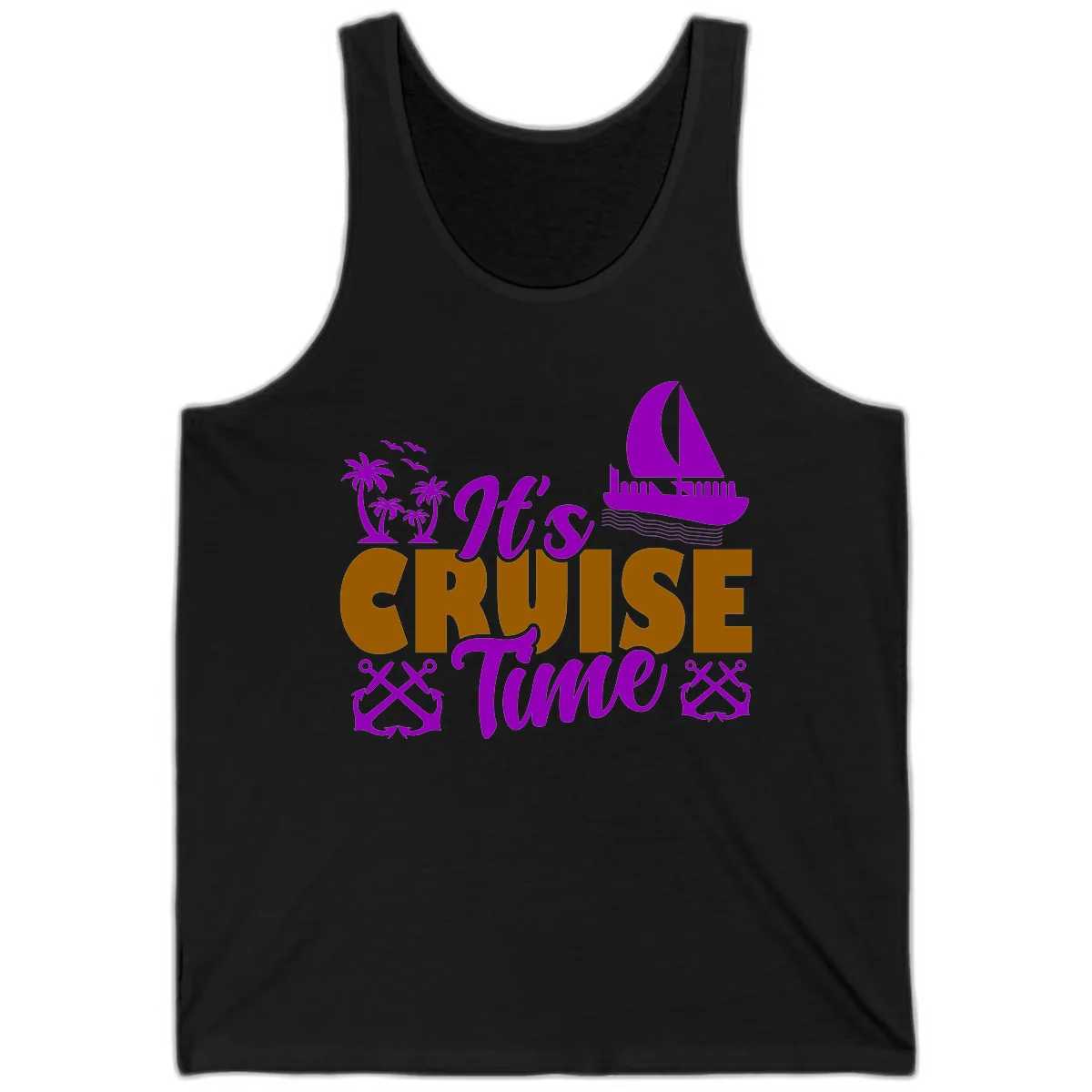 It's Cruise Time Vacation Apparel Tank in Black