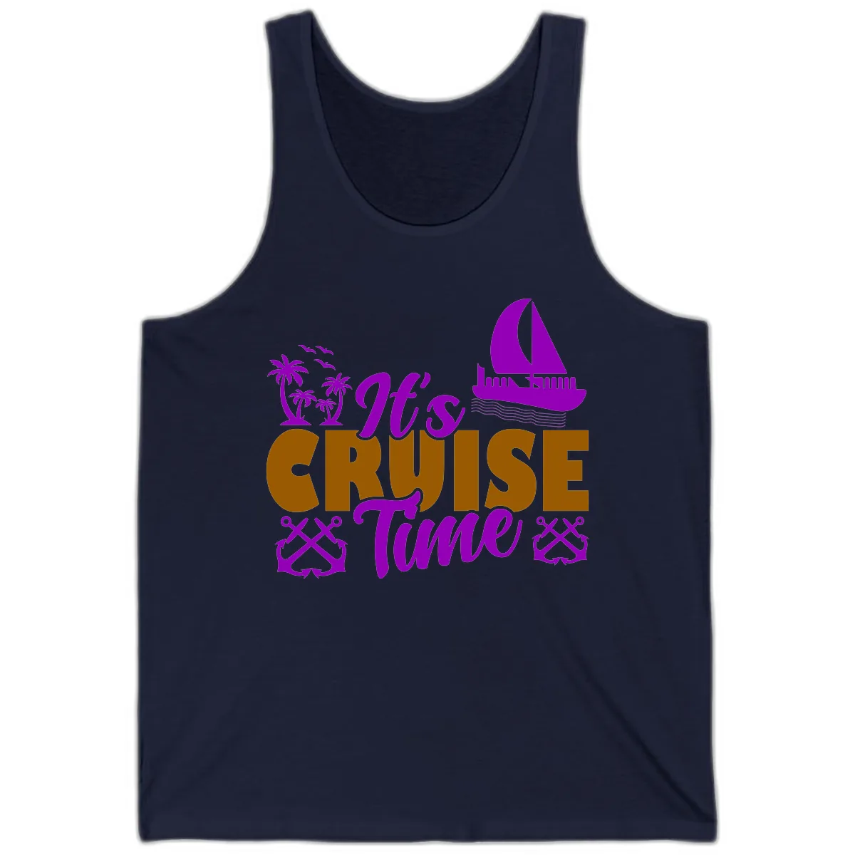 It's Cruise Time Vacation Apparel Tank in Navy