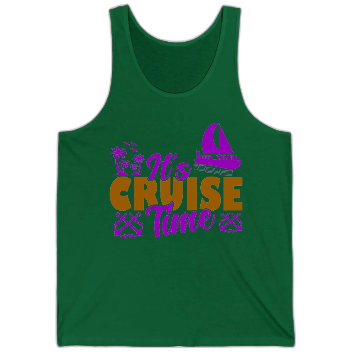 It's Cruise Time Vacation Apparel Tank in Kelly