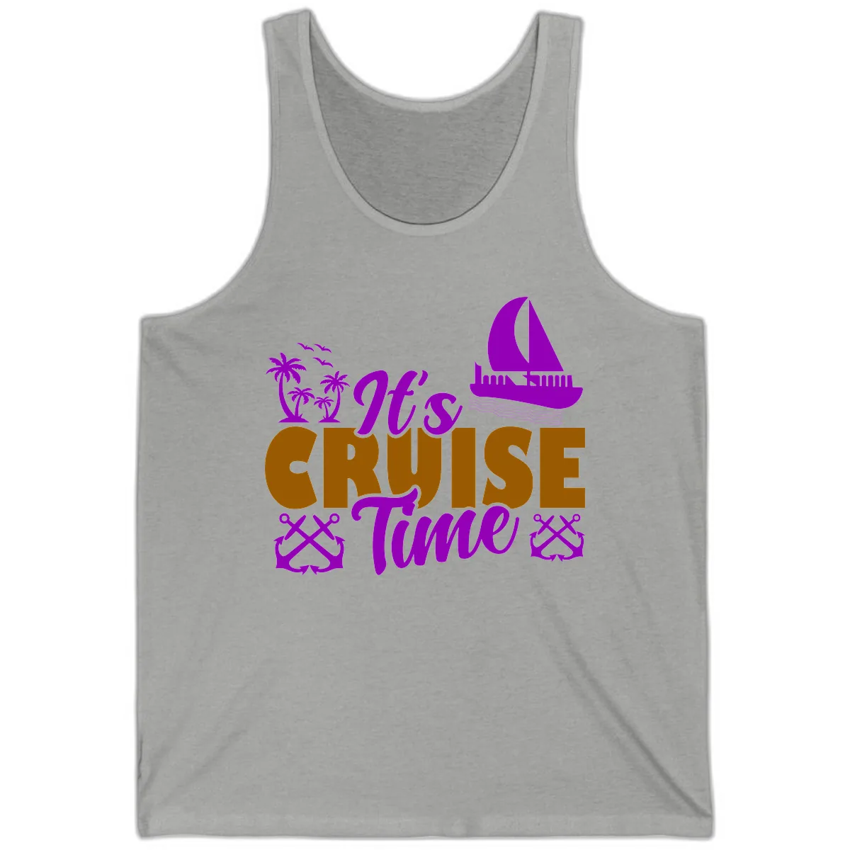 It's Cruise Time Vacation Apparel Tank in Athletic Heather