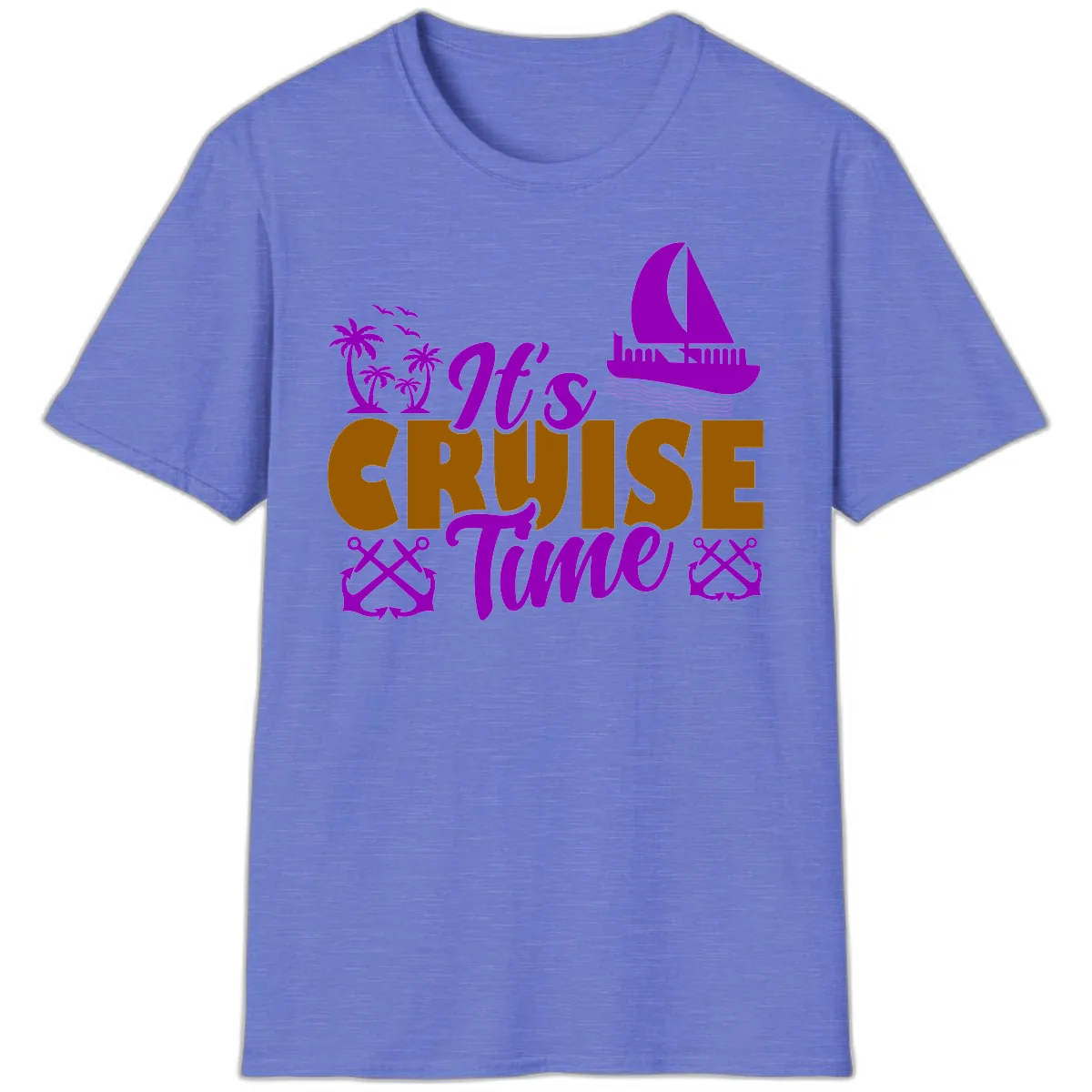 It's Cruise Time Vacation Apparel T-Shirt in Heather Royal