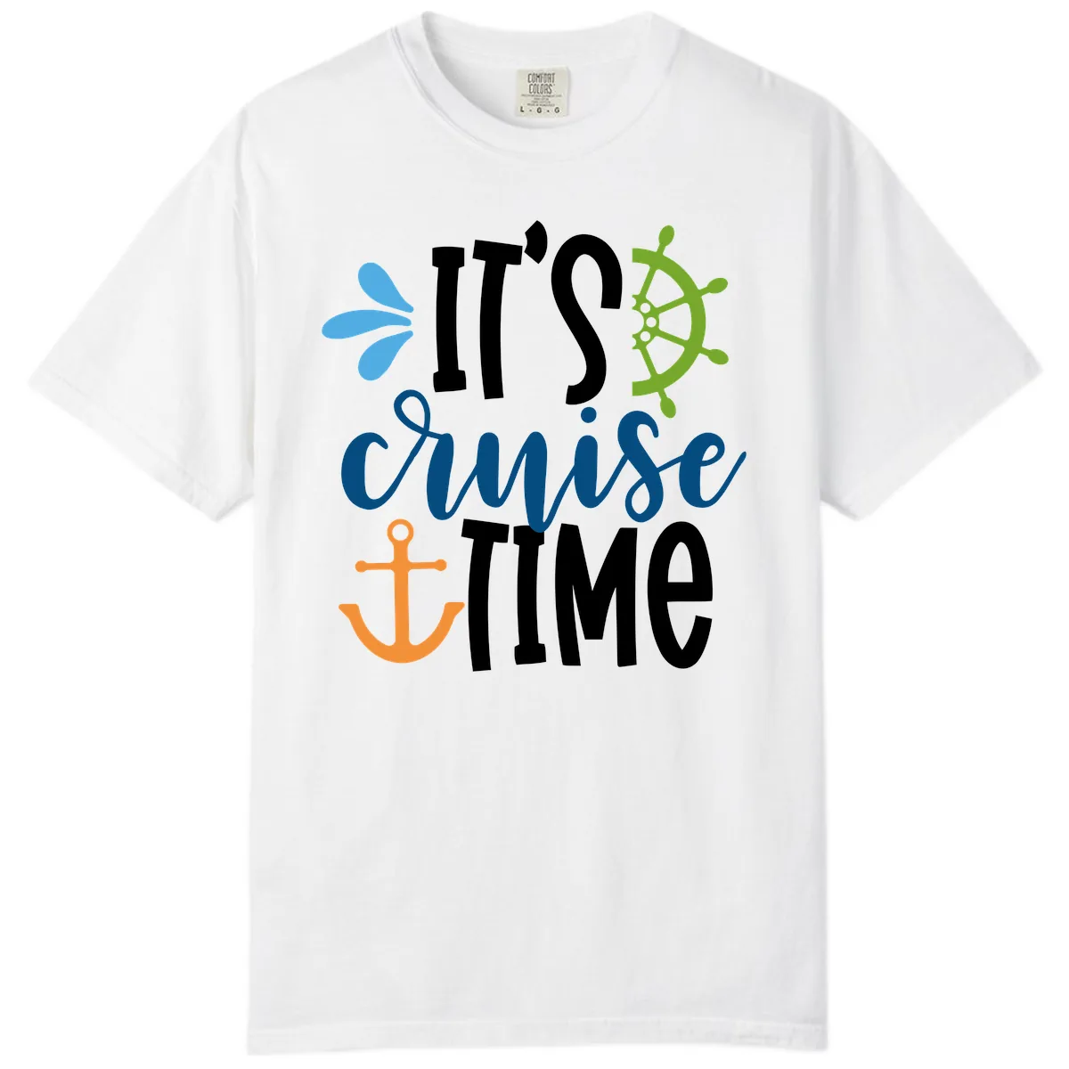 It's Cruise Time Graphic Design Comfort Color in White