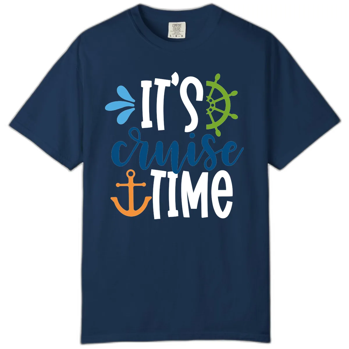 It's Cruise Time Graphic Design Comfort Color in Navy