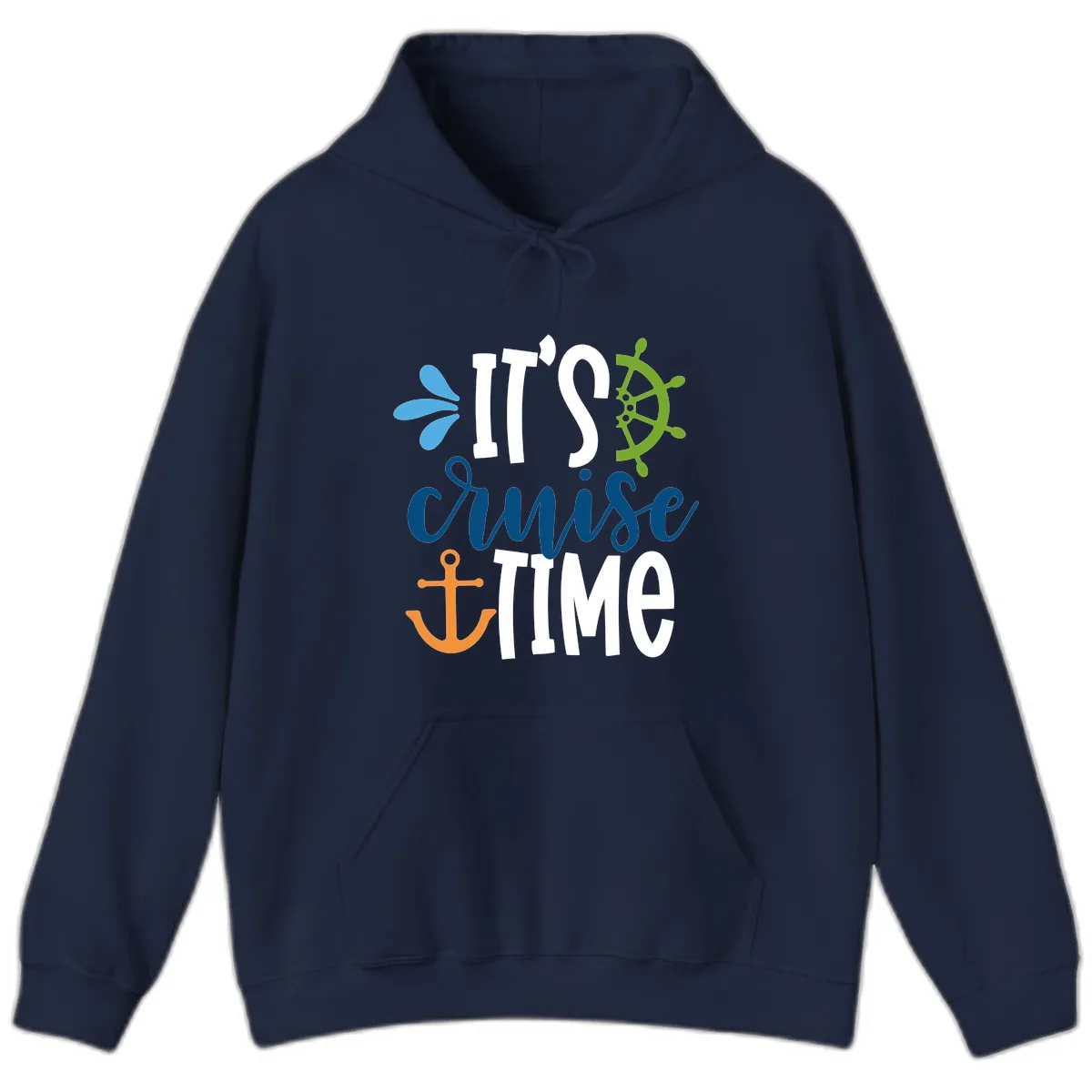 It's Cruise Time Graphic Design Hoodie in Navy