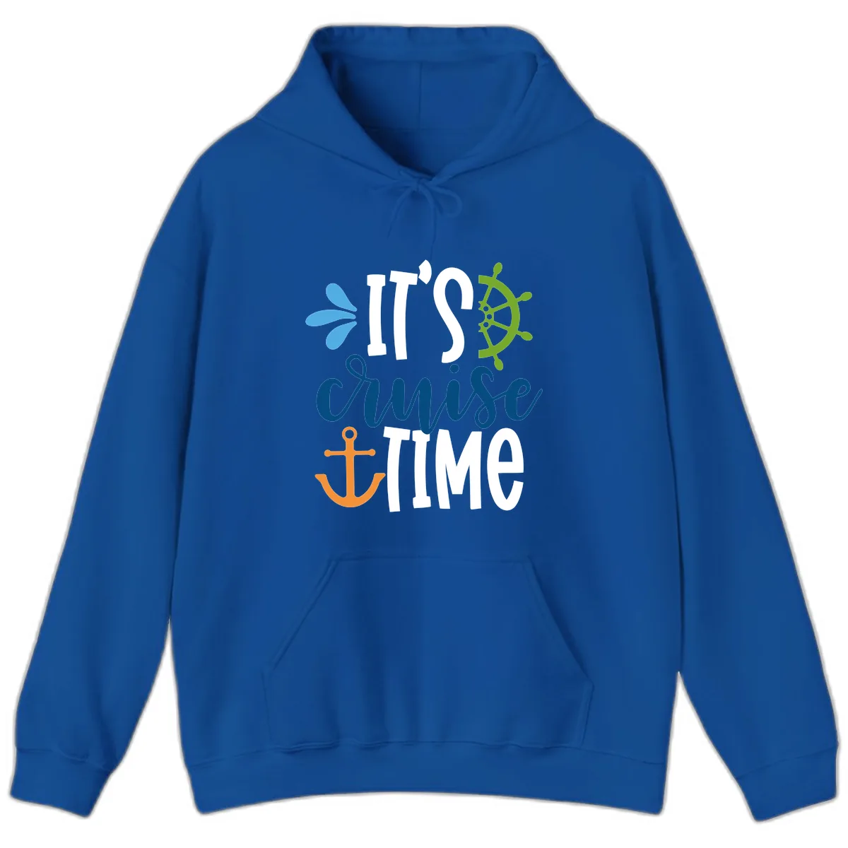 It's Cruise Time Graphic Design Hoodie in Royal