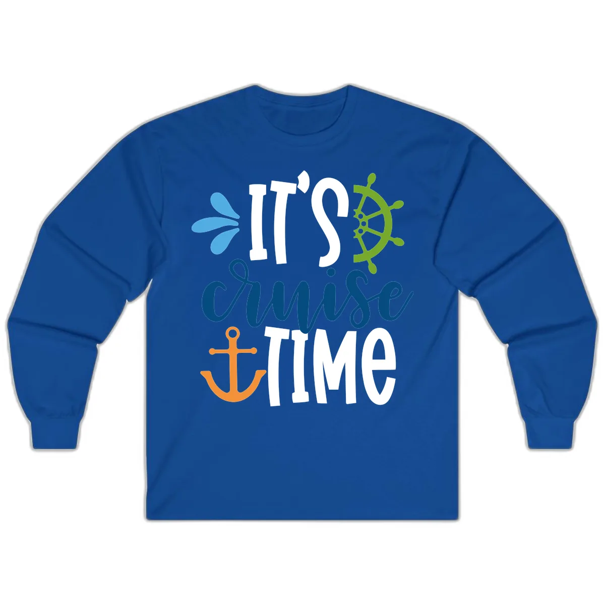 It's Cruise Time Graphic Design Long Sleeve in Royal