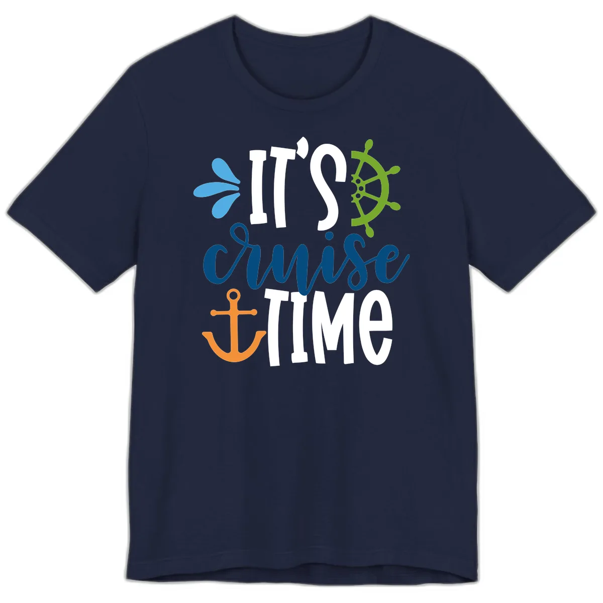 It's Cruise Time Graphic Design Premium T-Shirt in Navy
