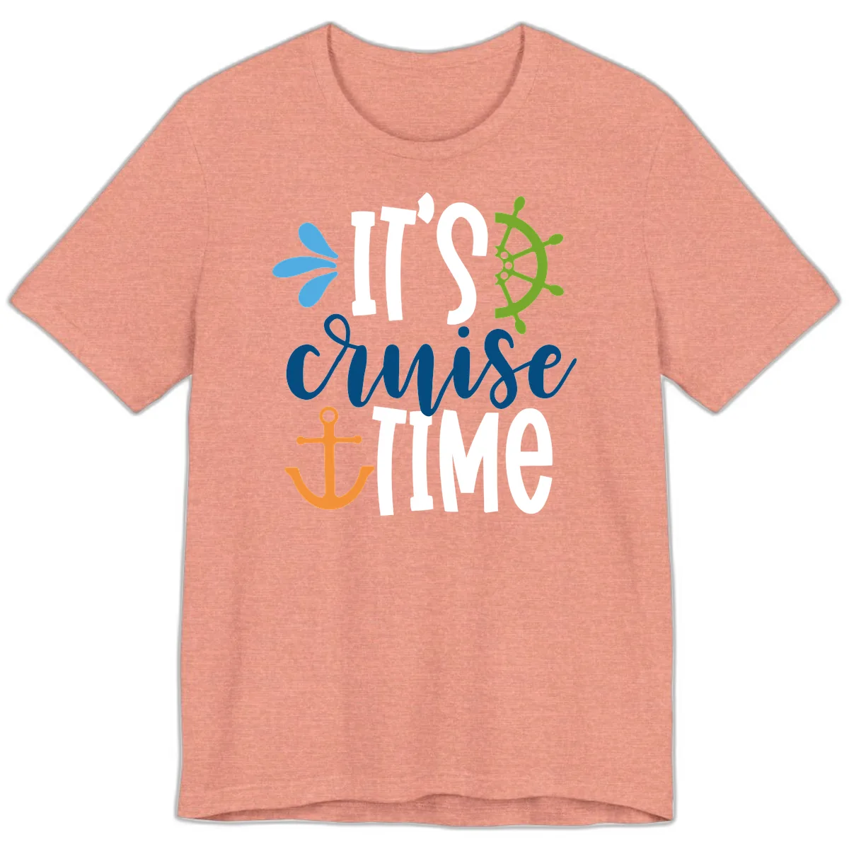 It's Cruise Time Graphic Design Premium T-Shirt in Heather Sunset