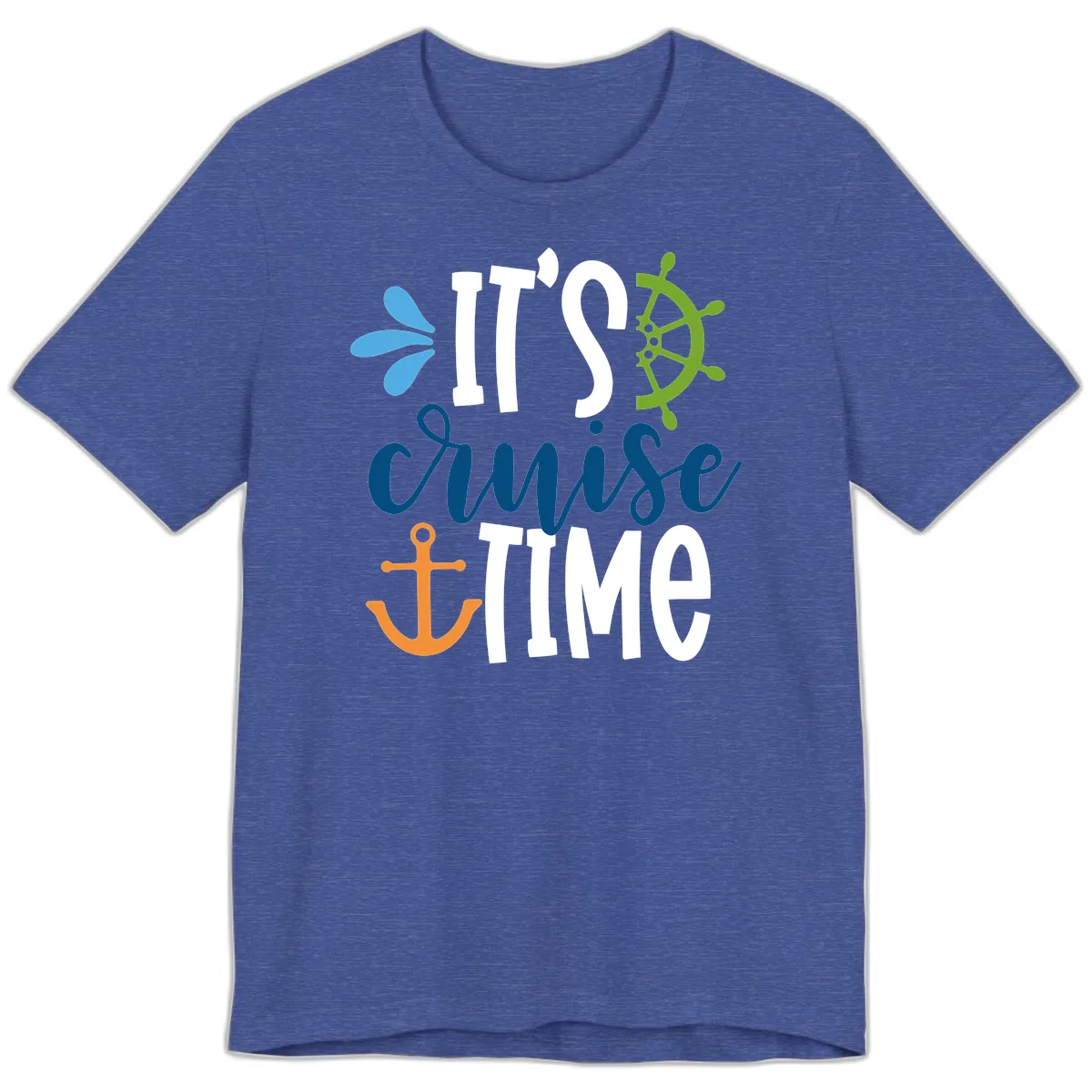 It's Cruise Time Graphic Design Premium T-Shirt in Heather True Royal