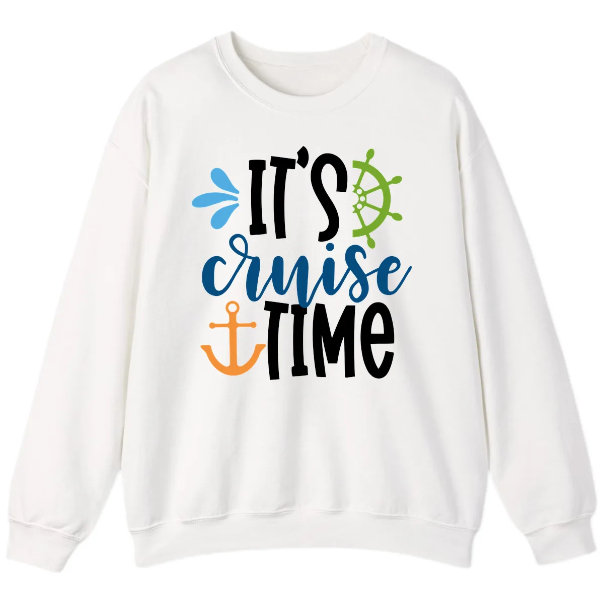 It's Cruise Time Graphic Design Sweatshirt in White