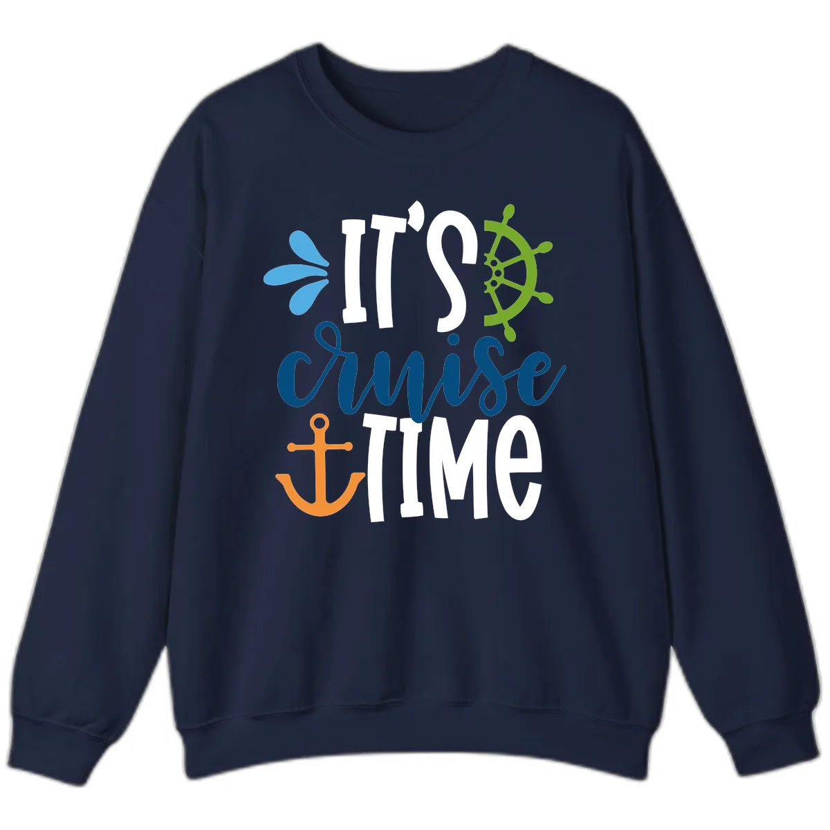 It's Cruise Time Graphic Design Sweatshirt in Navy