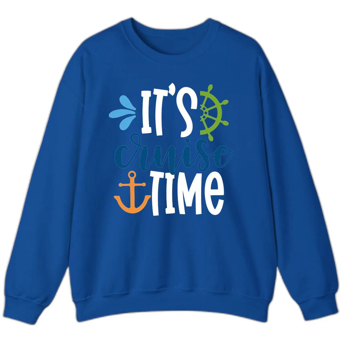 It's Cruise Time Graphic Design Sweatshirt in Royal