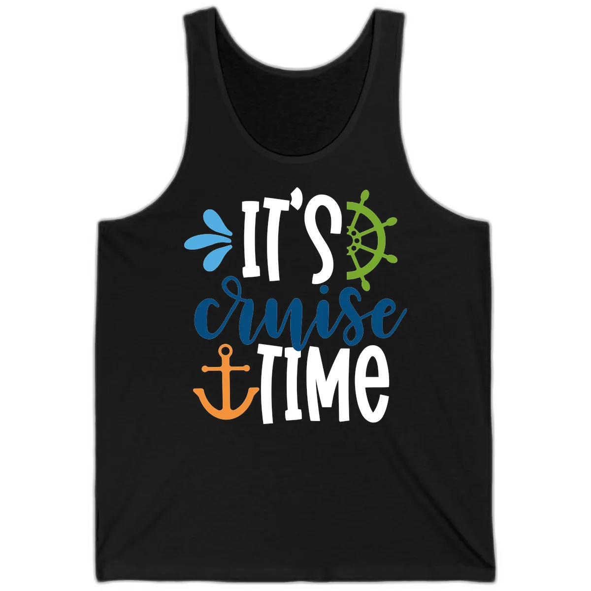 It's Cruise Time Graphic Design Tank in Black