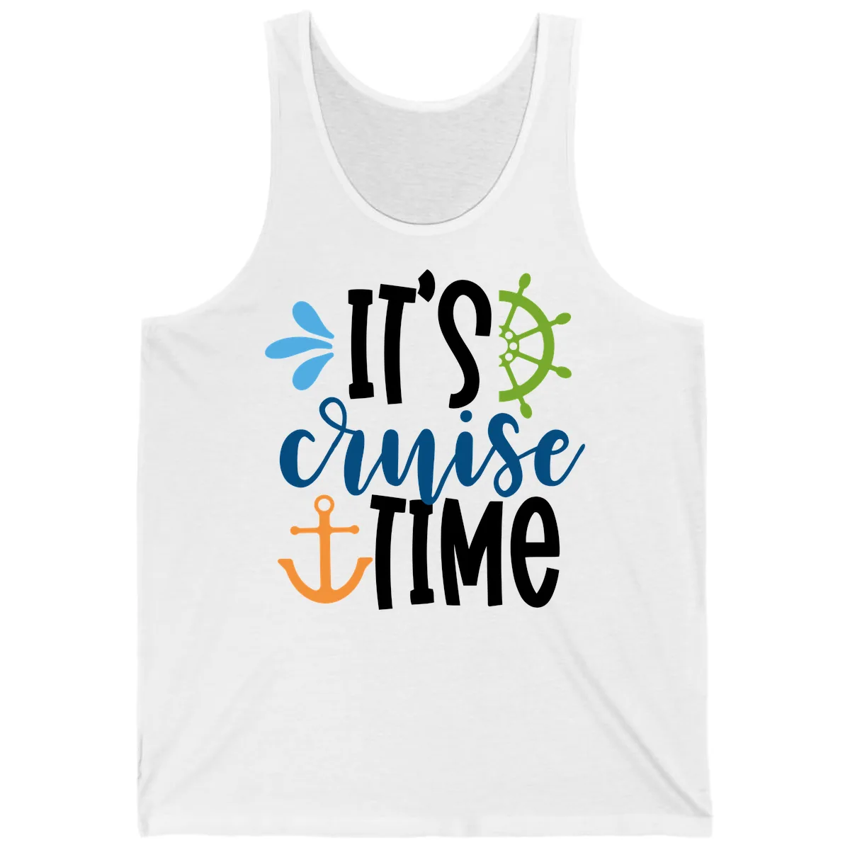 It's Cruise Time Graphic Design Tank in White