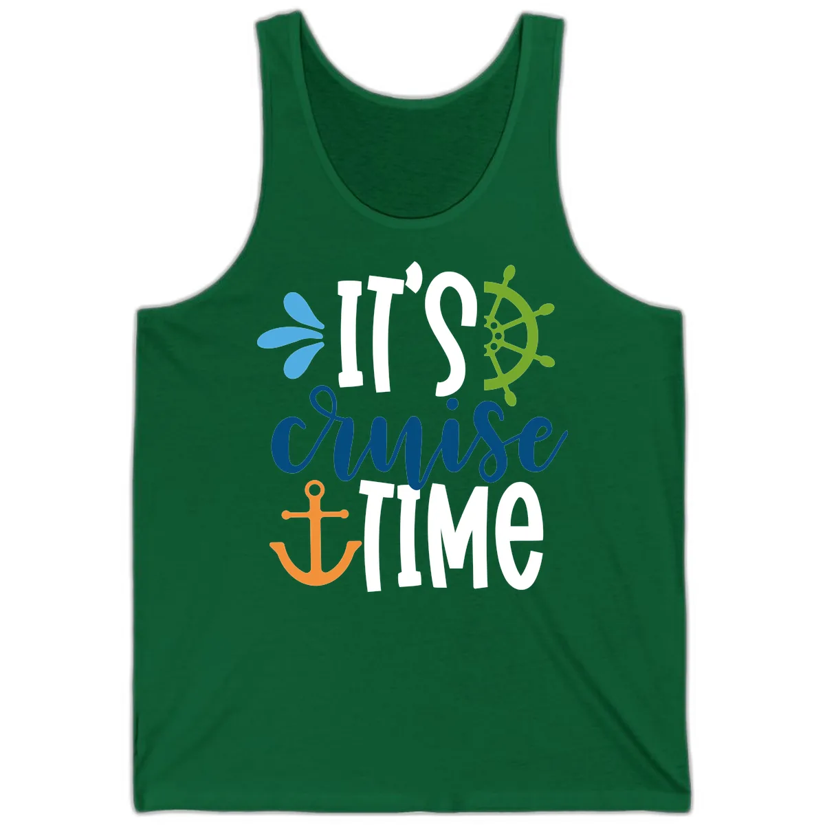 It's Cruise Time Graphic Design Tank in Kelly