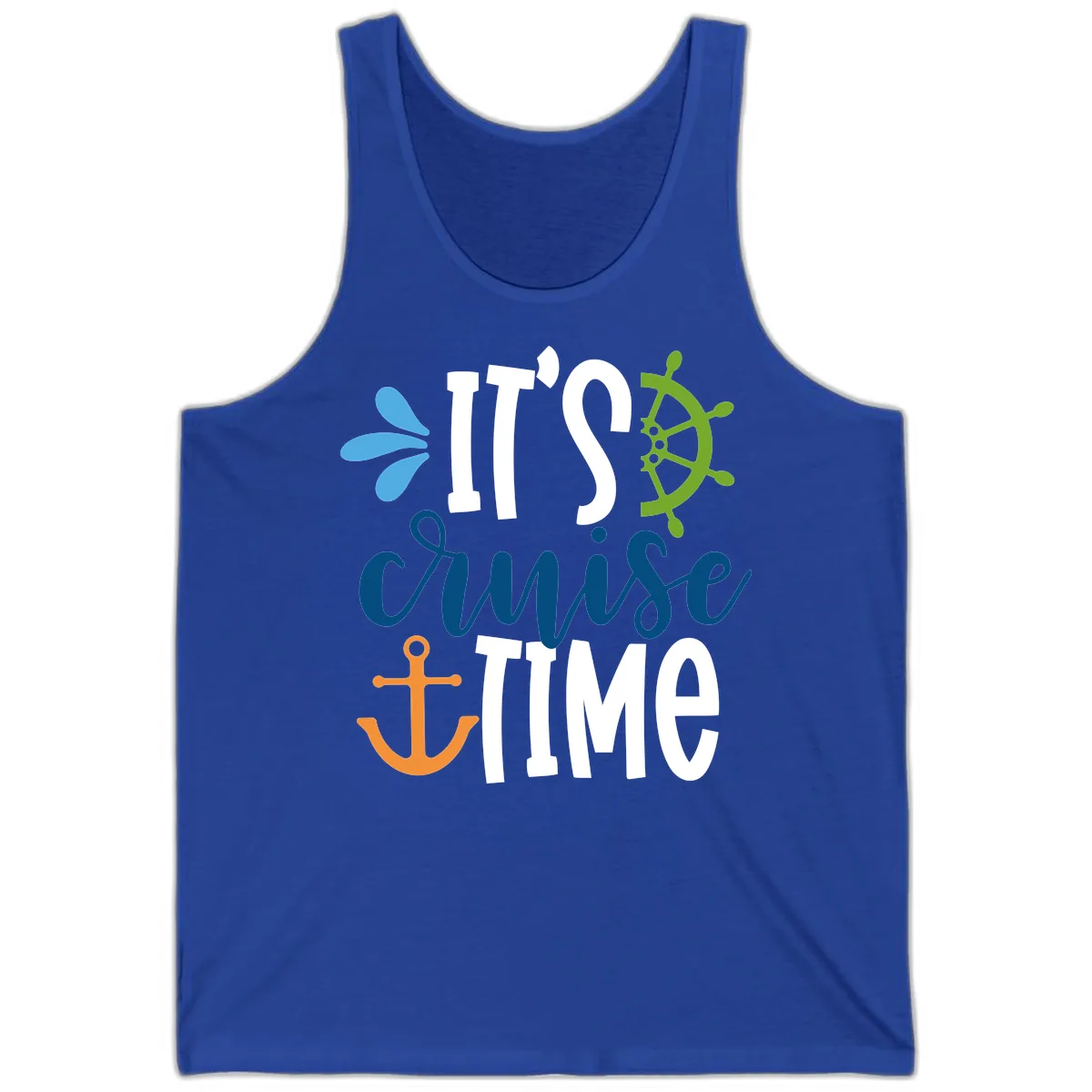 It's Cruise Time Graphic Design Tank in True Royal