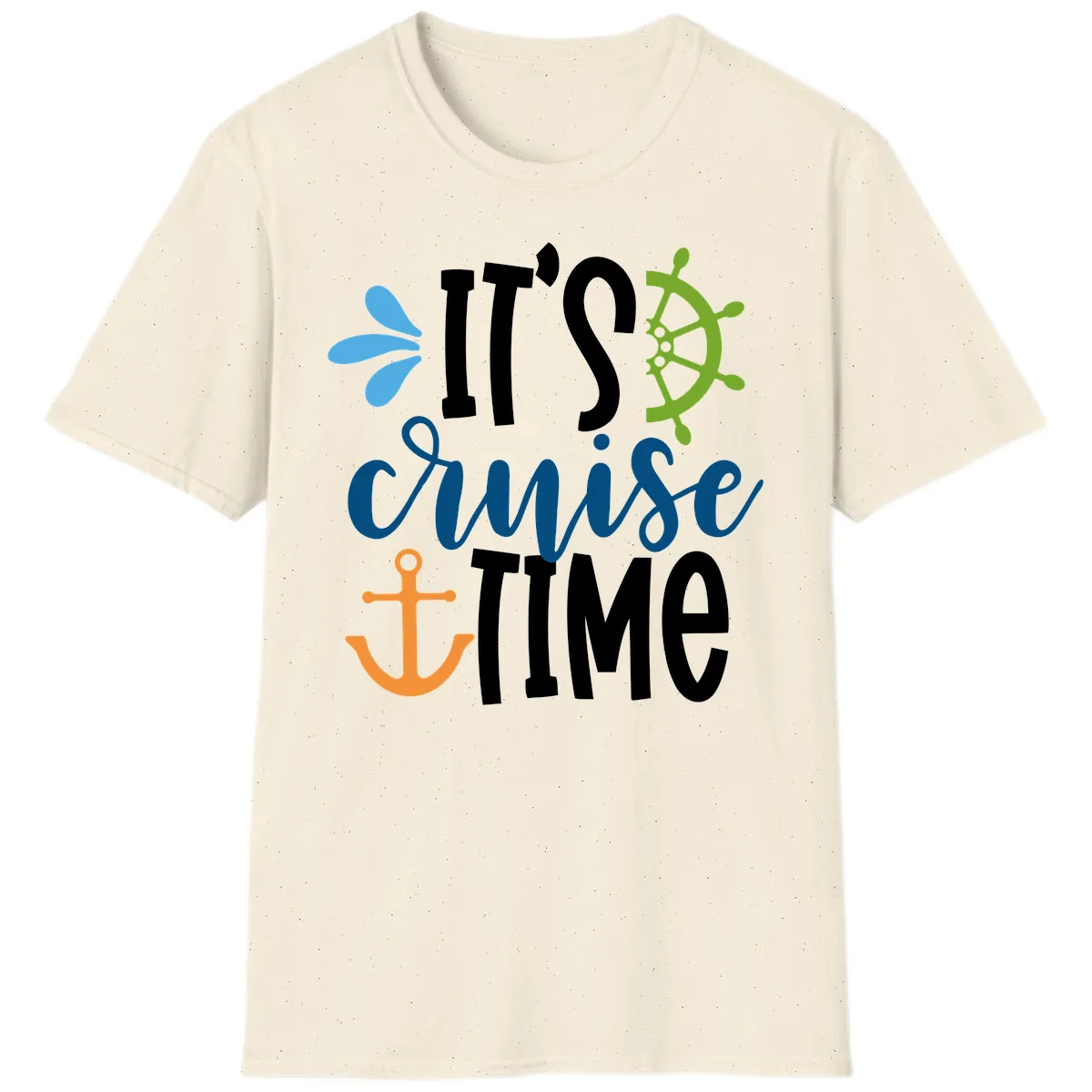 It's Cruise Time Graphic Design T-Shirt in Natural