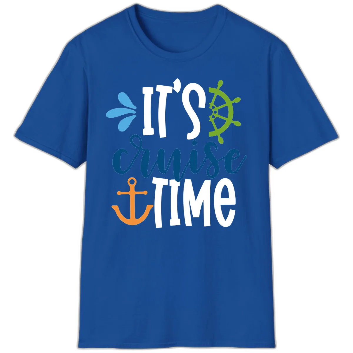 It's Cruise Time Graphic Design T-Shirt in Royal