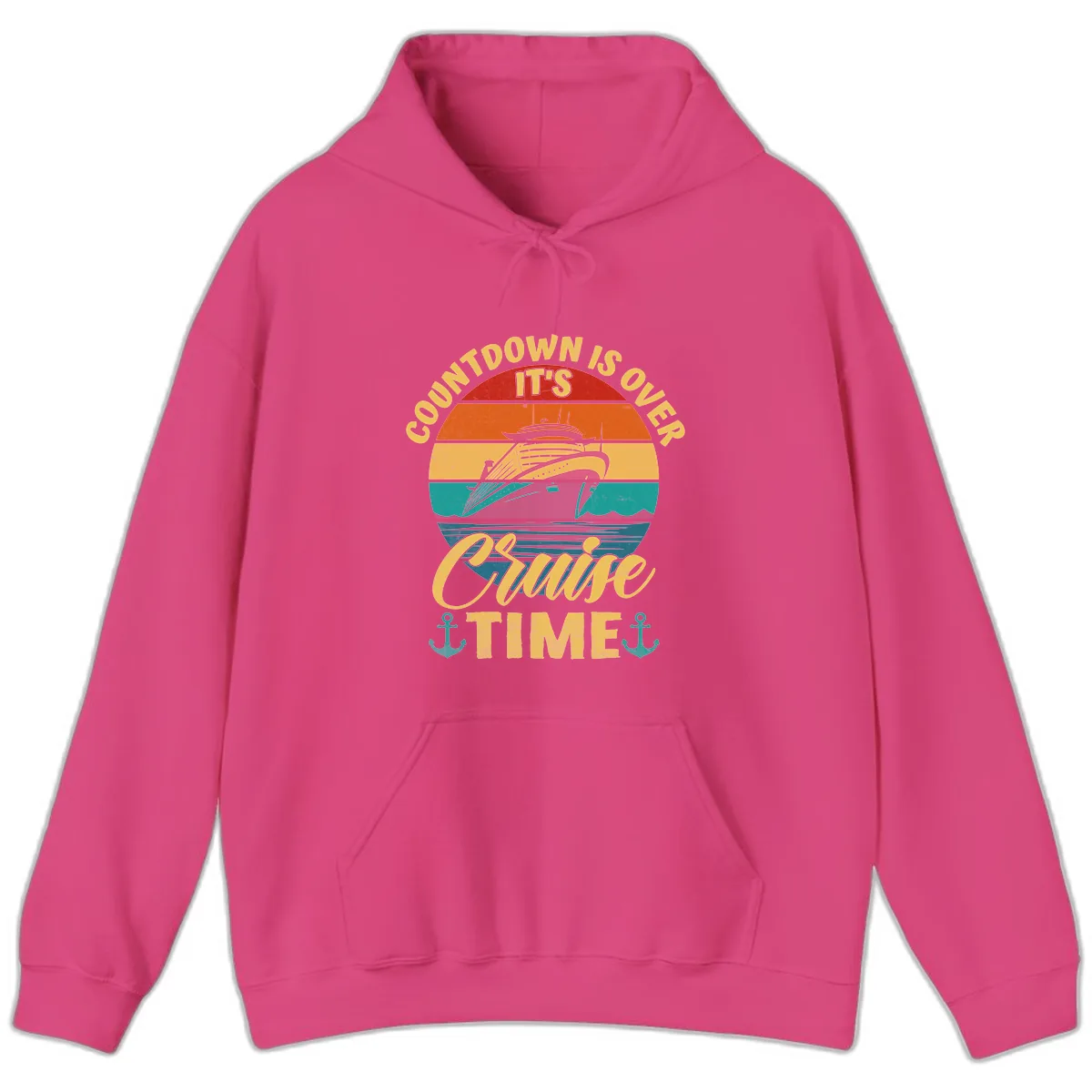 Countdown Is Over Cruise Time Hoodie in Heliconia