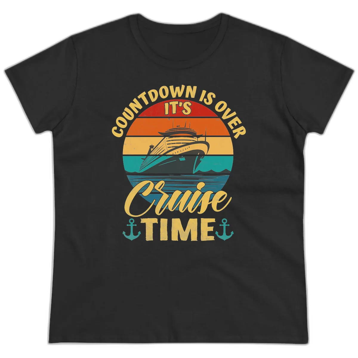 Countdown Is Over Cruise Time Ladies Tee in Black