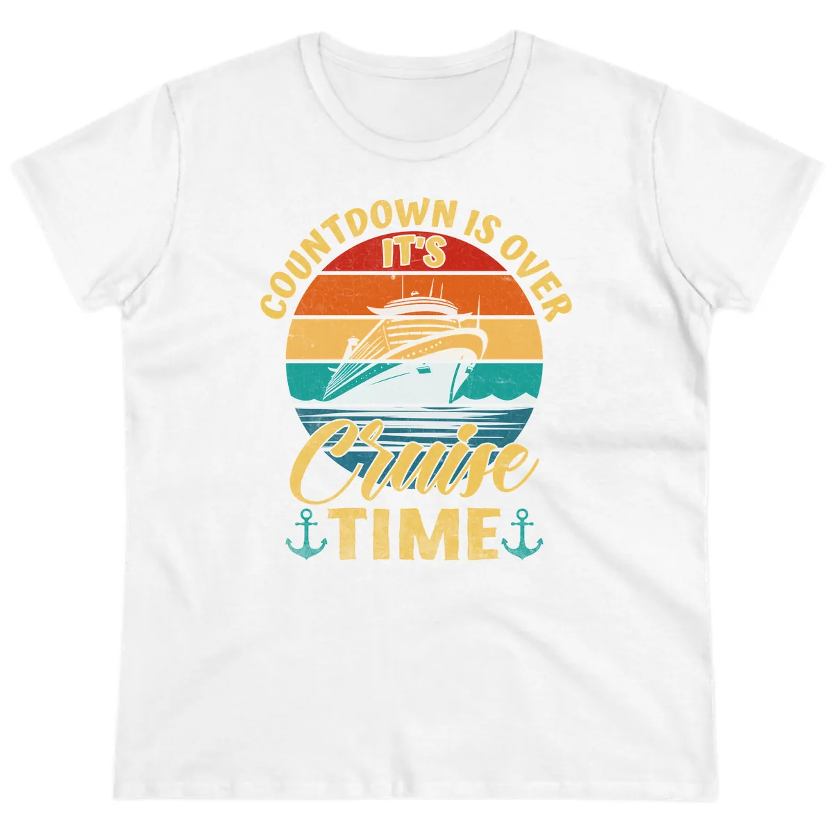Countdown Is Over Cruise Time Ladies Tee in White