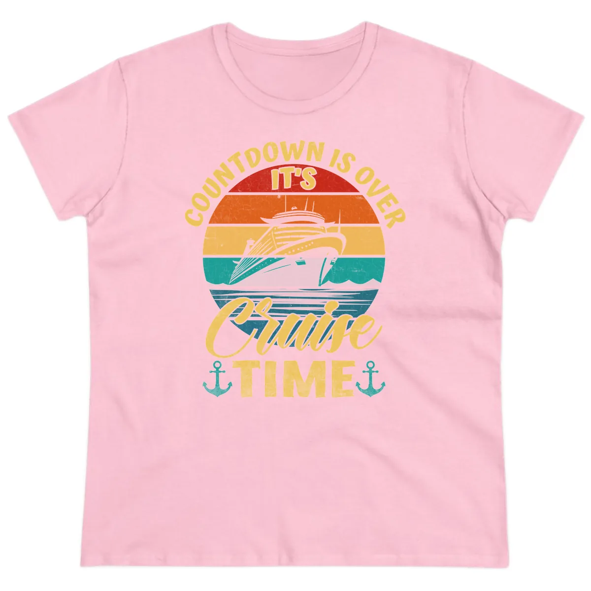 Countdown Is Over Cruise Time Ladies Tee in Light Pink