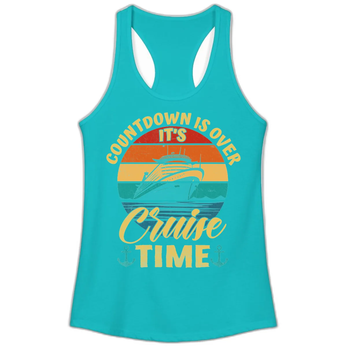 Countdown Is Over Cruise Time Ladies Tank in Tahiti Blue