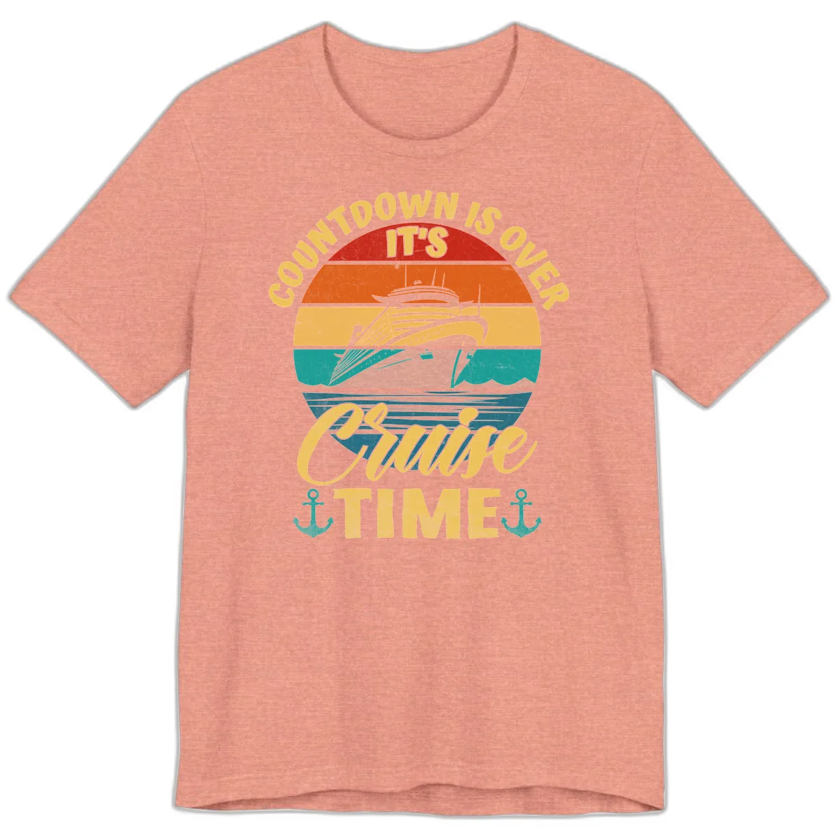 Countdown Is Over Cruise Time Premium T-Shirt in Heather Sunset