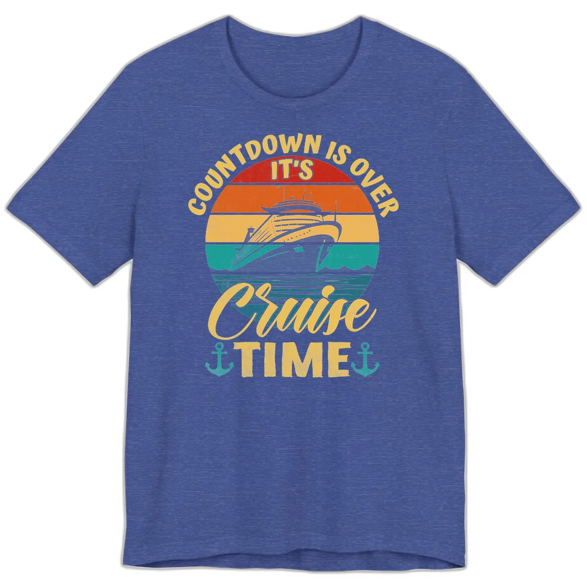 Countdown Is Over Cruise Time Premium T-Shirt in Heather True Royal