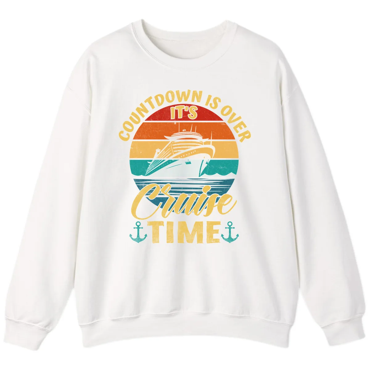 Countdown Is Over Cruise Time Sweatshirt in White