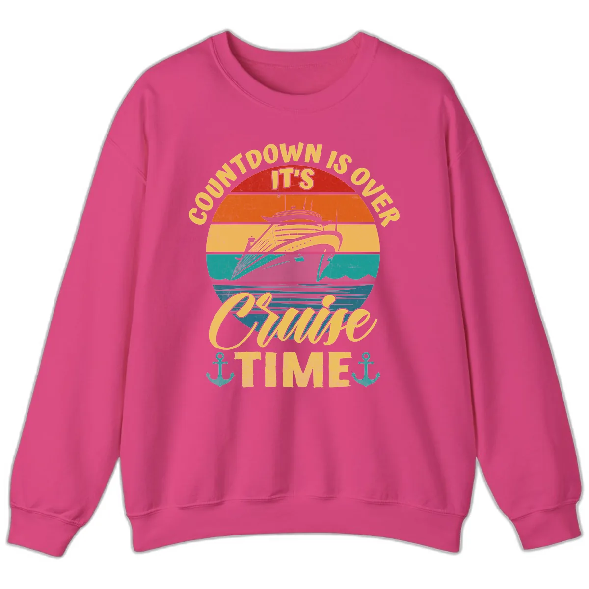 Countdown Is Over Cruise Time Sweatshirt in Heliconia