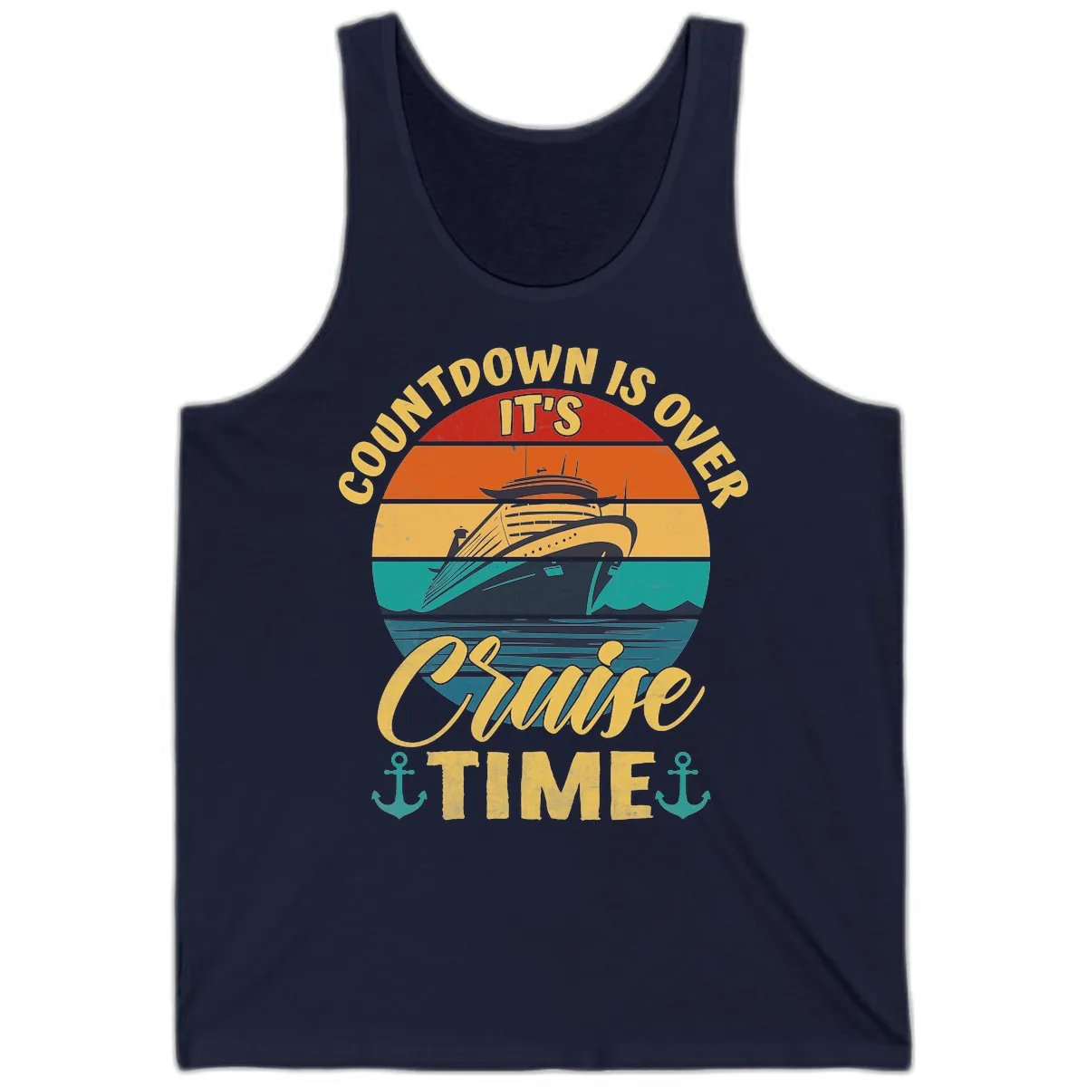 Countdown Is Over Cruise Time Tank in Navy
