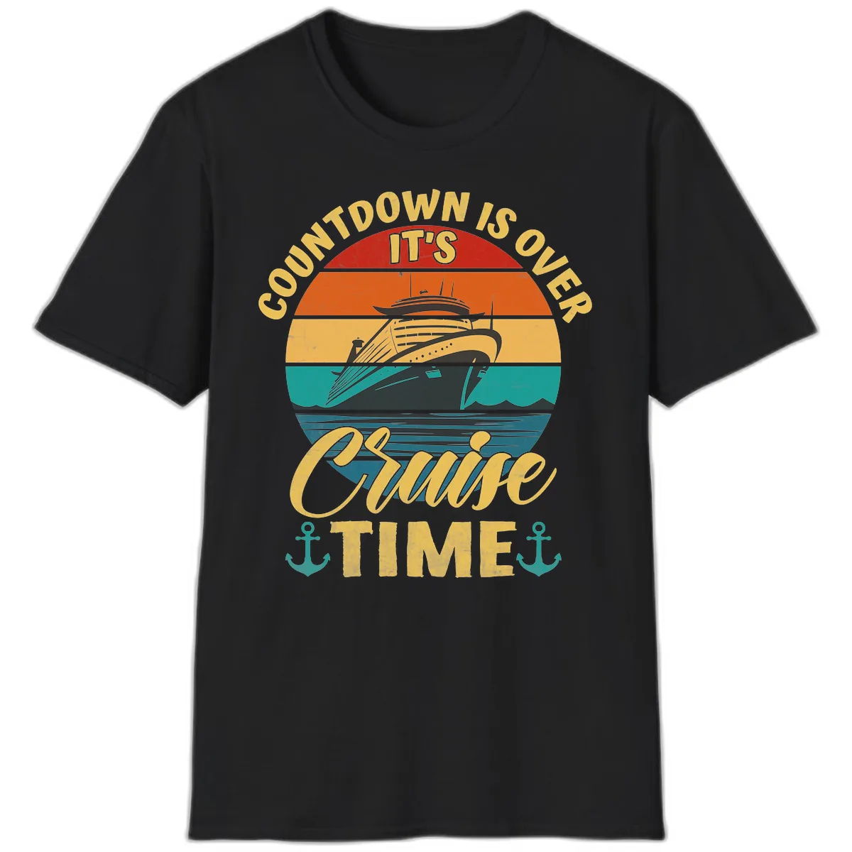Countdown Is Over Cruise Time T-Shirt in Black