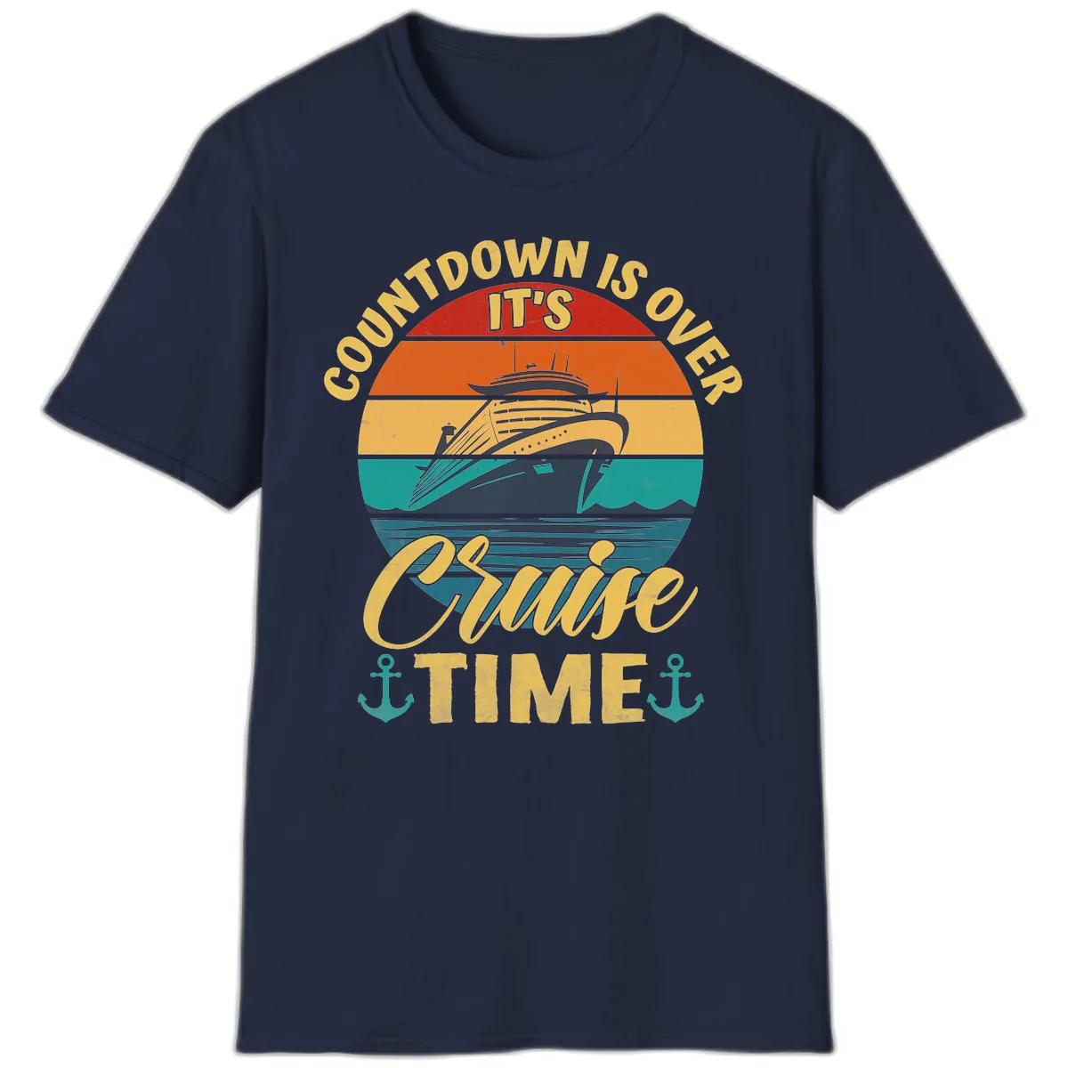 Countdown Is Over Cruise Time T-Shirt in Navy