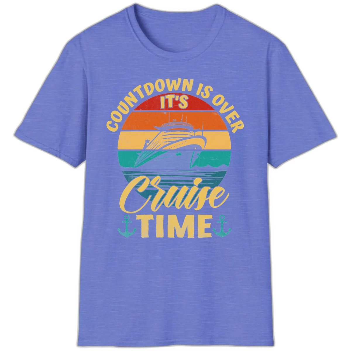 Countdown Is Over Cruise Time T-Shirt in Heather Royal